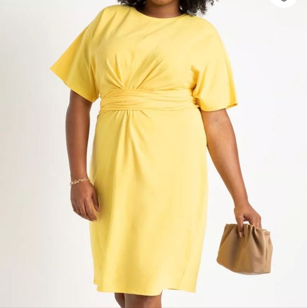 Beautiful Yellow belted dress.
